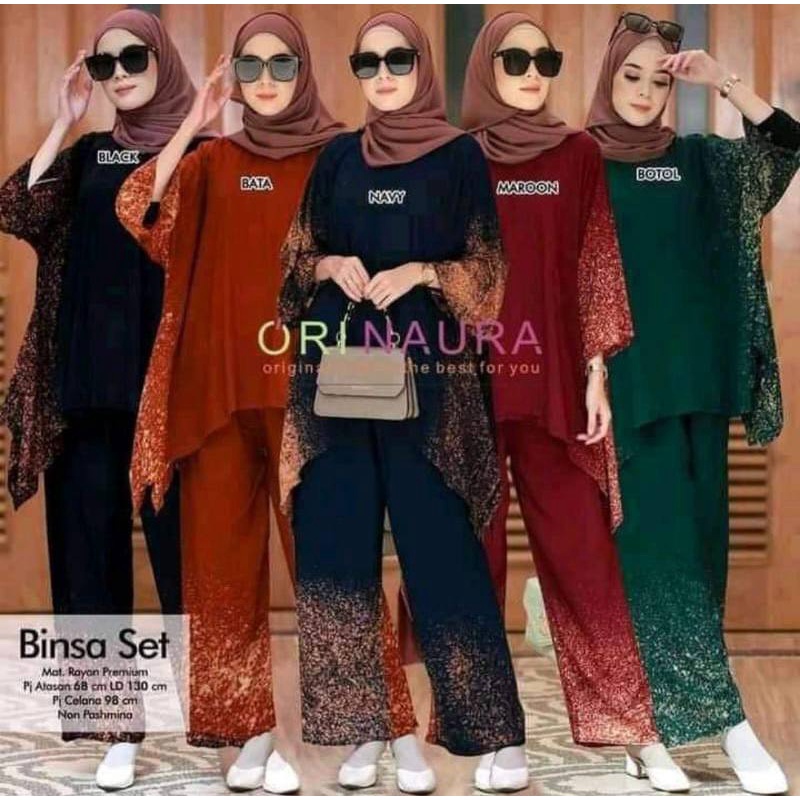 Terbaru 2021 One Set Wakawaka/Setelan Waka Ori/Naura Kelelawar/Rayon Jumbo/WakaWaka Motif