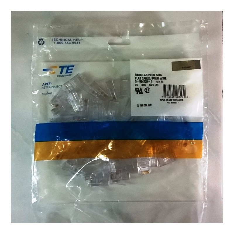 CONNECTOR RJ 45 AMP KONEKTOR RJ45 BIASA ISI 50 PCS