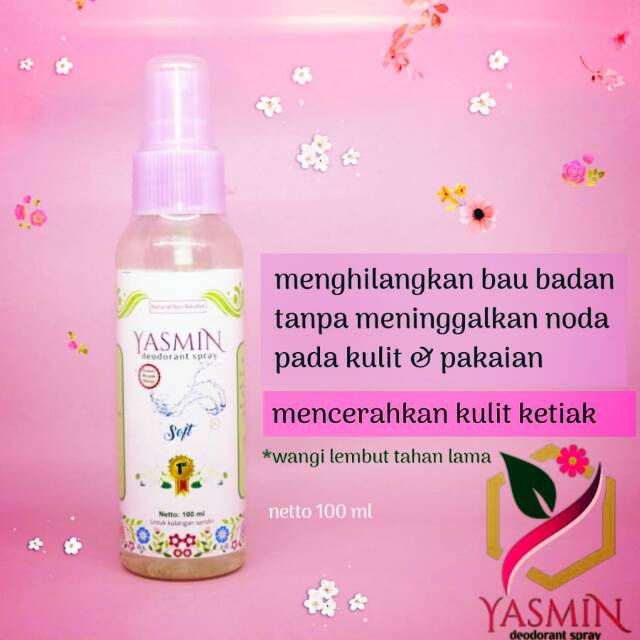 Deodoran Yasmin Soft 100ml/Deodoran Herbal /Deodoran Spray /Deodoran Non Alkohol /Deodoran Murah