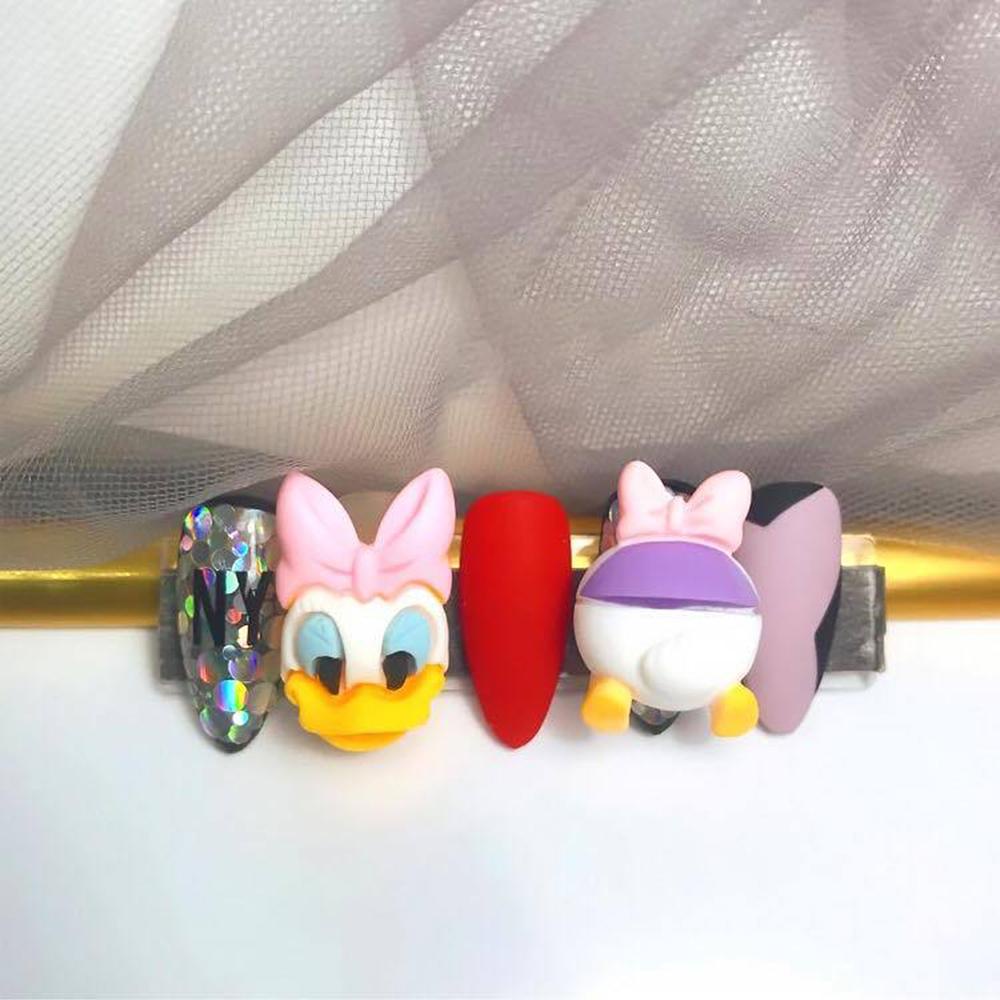 Dekorasi Nail Art Agustina 3D Lucu Spin Bebek Mickey Minnie Dumbo Aksesoris Nail Art