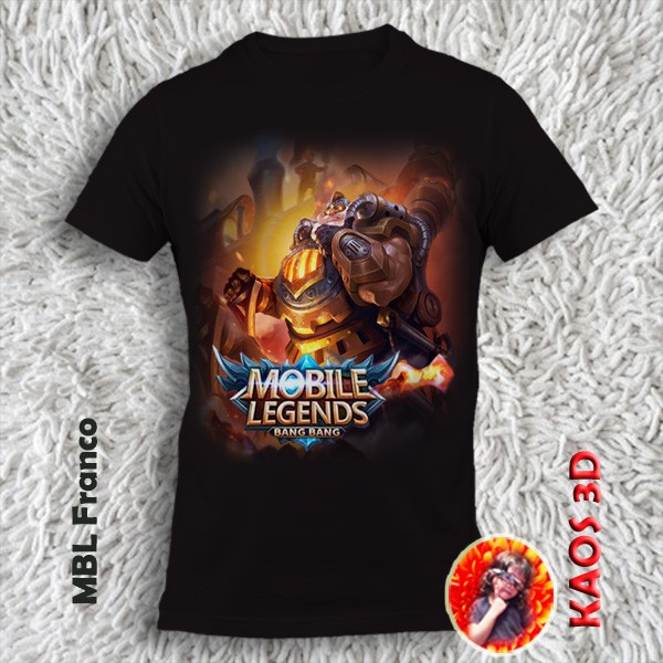 Kaos 3D Mobile Legend Franco semua ukuran kualitas cetak gambar Asli