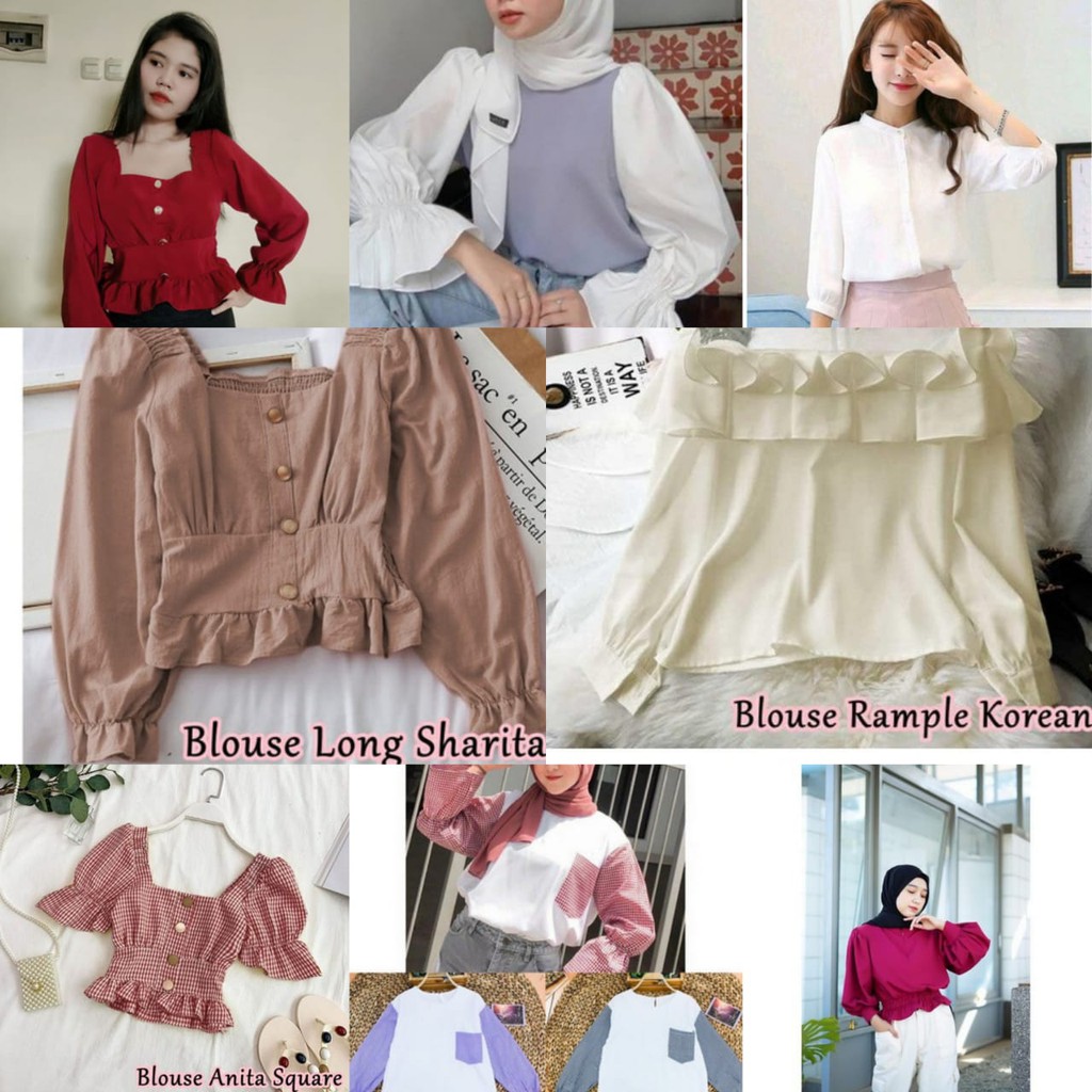 NunuLisaTan -  Atasan wanita Blouse Korea model terbaru baju cantik blouse