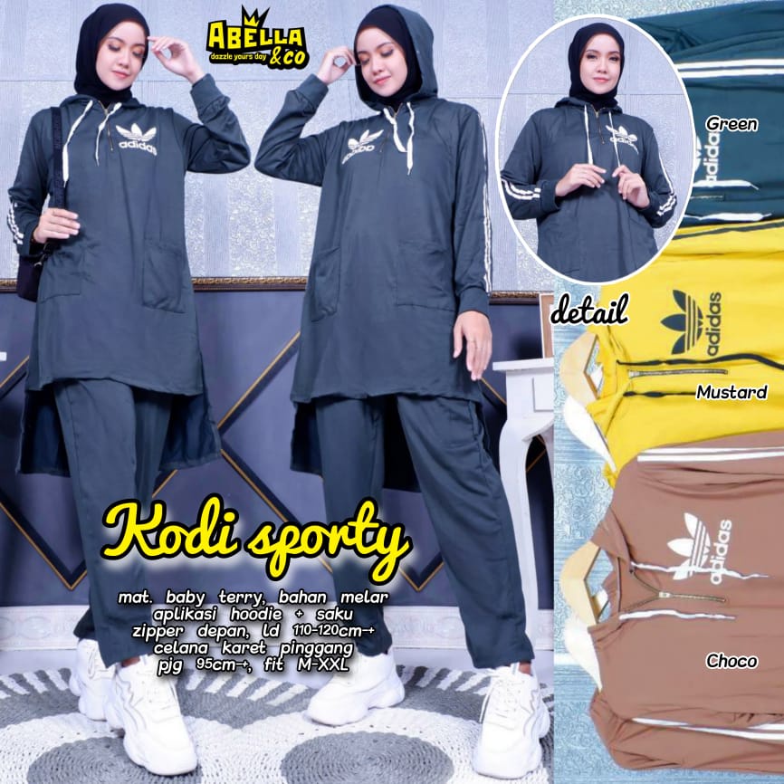 SETELAN KODI / 11.2 / BAHAN BABYTERRY HQ / LD 110-120 CM / LP 65-95  / FIT M-XXL / ONE SET SPORTY / ABELLA