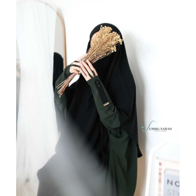 ABAYA FATIMAH HIJAU BOTOL BY UMMU SARAH