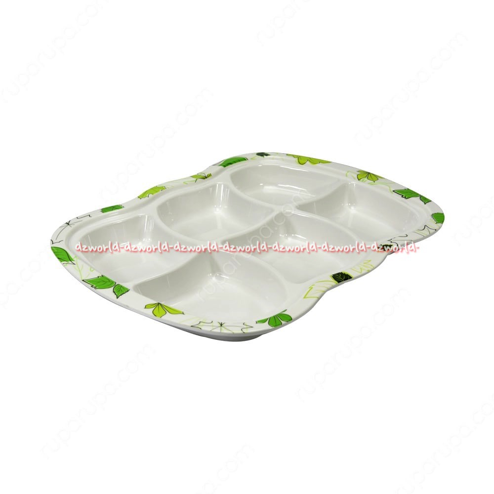 Krischef Serving Platter Decorated Tempat Kue 6 Sekat Wadah Saji