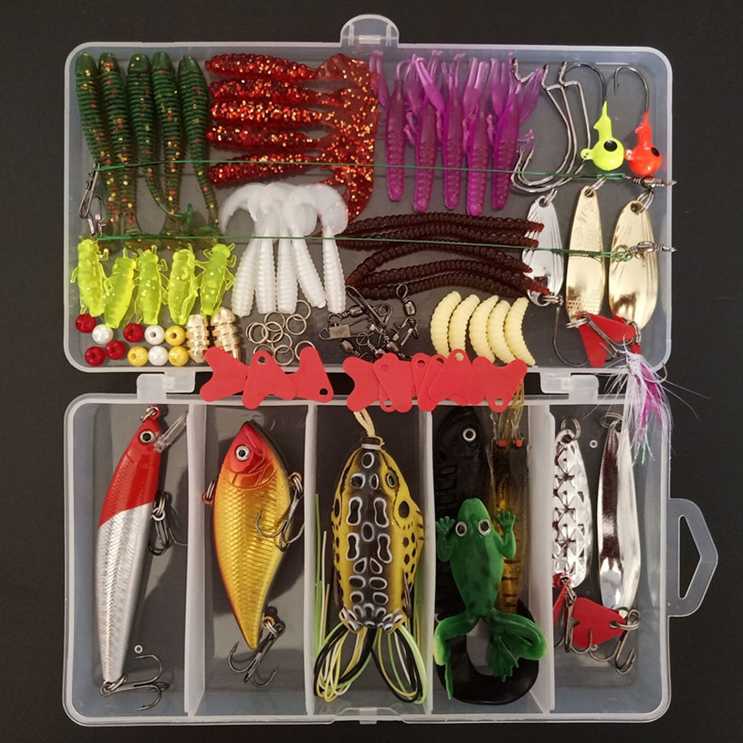 Umpan Pancing Ikan Set Fishing Bait Kit 91PCS - DWS250-B/set lengkap umpan pancing mainan silikon tiruan palsu/umpan pancing silikon model ikan hidup