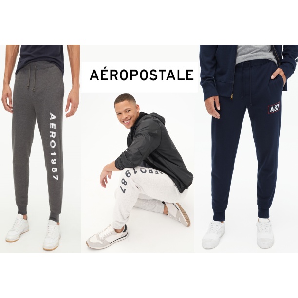 AEROPOSTALE Men Joggers Sweatpants Pria High Quality Fleece Original Cotton