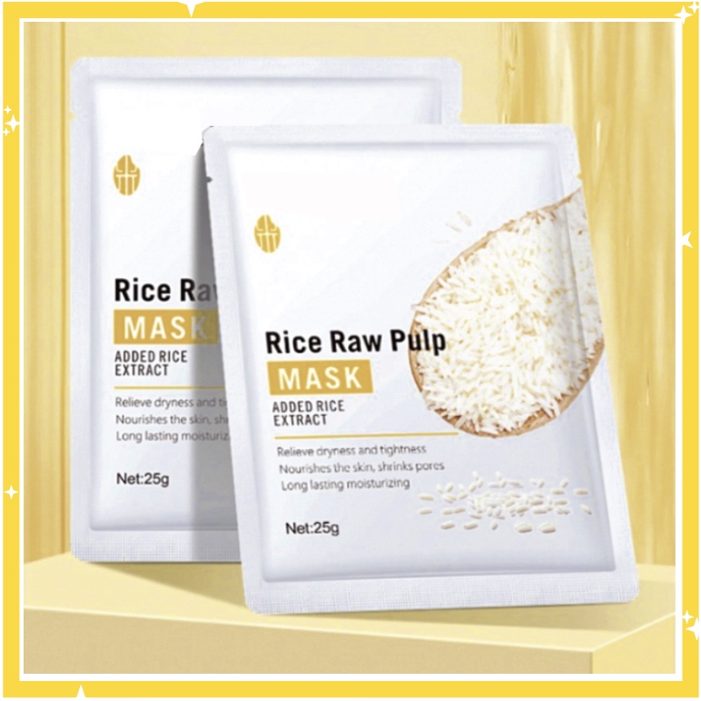 Rice Raw Pupl Rice Moisture Mask Facial Sheet Masker Wajah BQ030