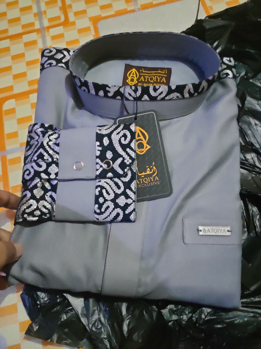 Gamis Atqiya Batik 1 / Gamis Pria / Gamis Azzam / Gamis Manset / Jubah Murah