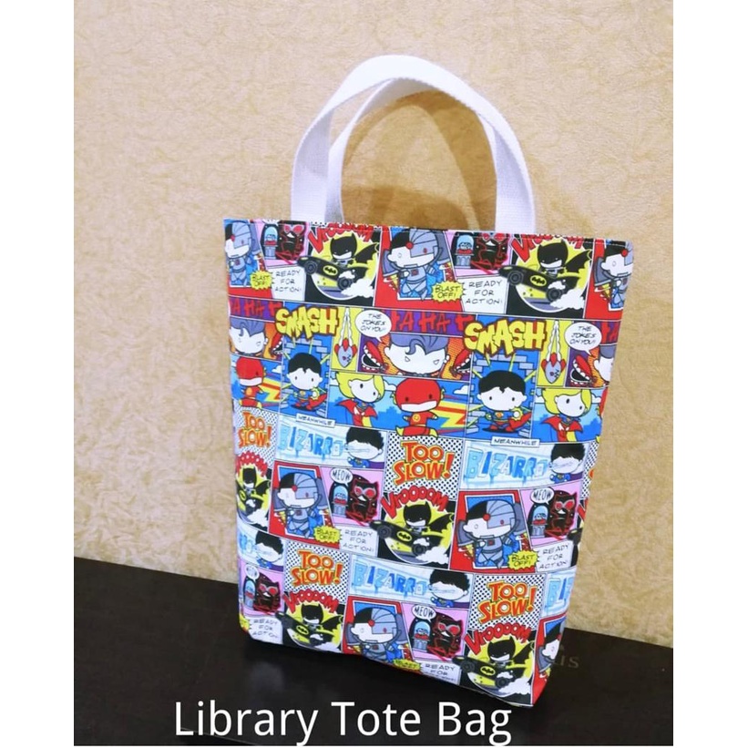Fawn'G Handmade - Library Tote Bag /  Tas Buku Full motif karakter