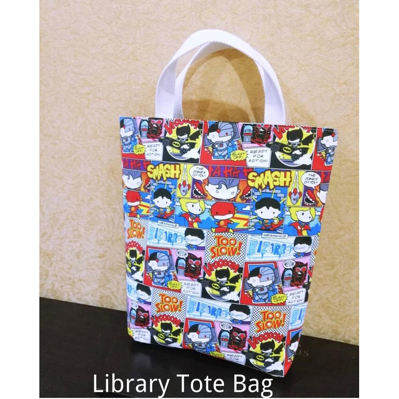 Fawn'G Handmade - Library Tote Bag /  Tas Buku Full motif karakter