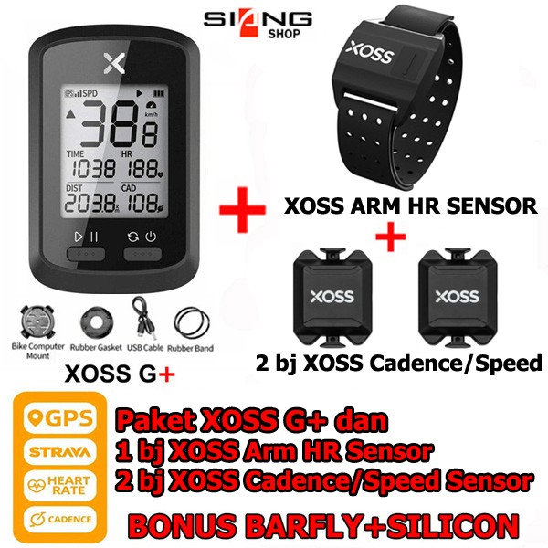 Paket XOSS G Plus dan XOSS Armband + 2bj XOSS Cadence