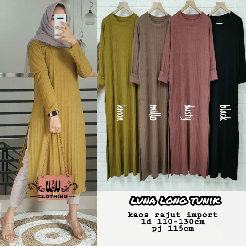 New Luna Long Tunik By U&U Clothing