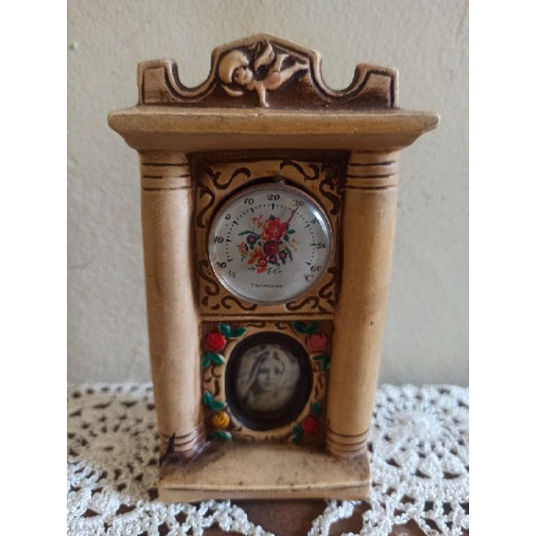 Pajangan Antik Thermometer tahun 1970an Jepang Design Eropa(ada Chip) T: 13 Cm