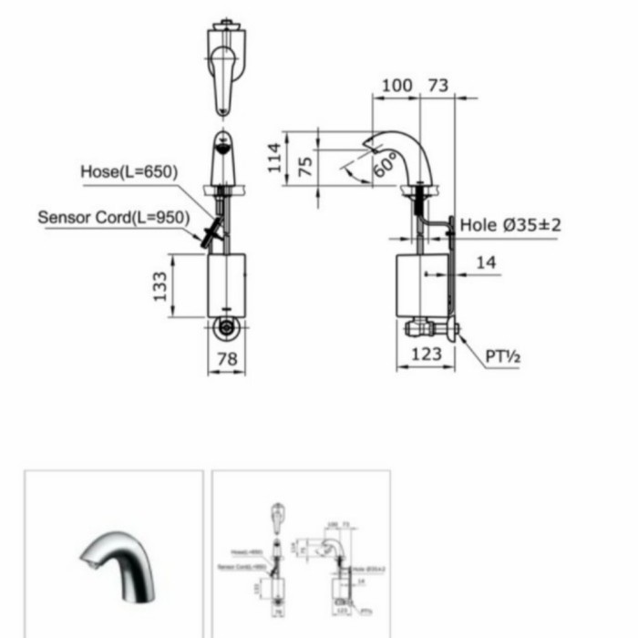 T.Lillie - Kran Wastafel Sensor Toto Ten40Anv900 / Tn78-9V900