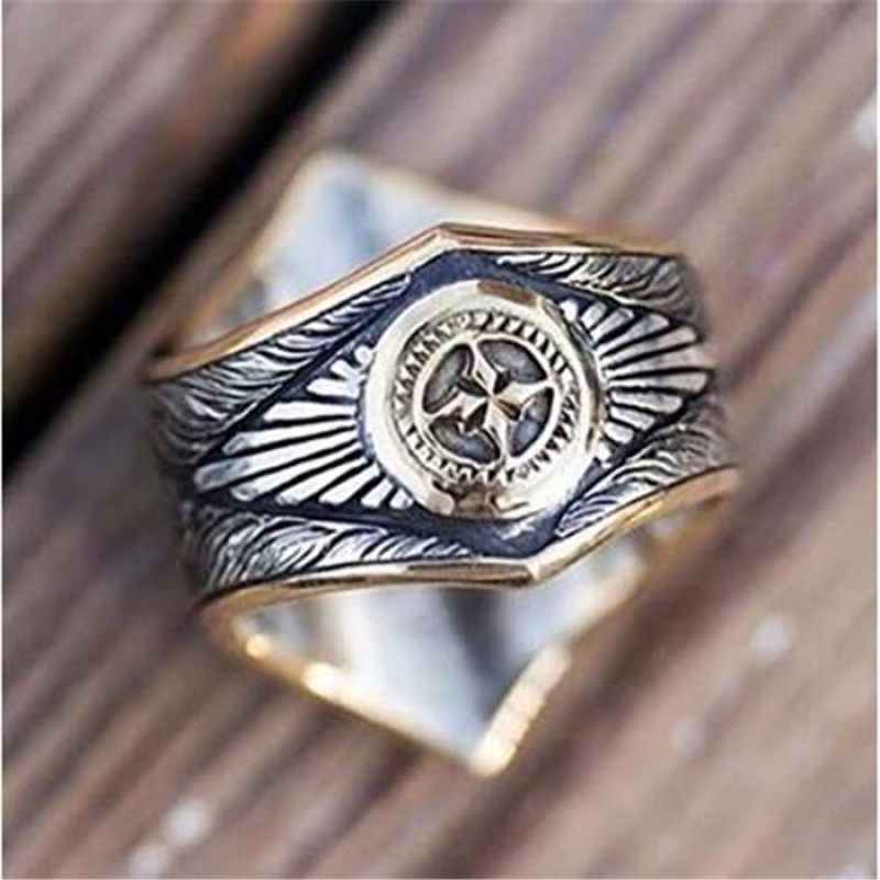 Cincin Polaris Bahan Stainless Steel Gaya Vintage Untuk Pria