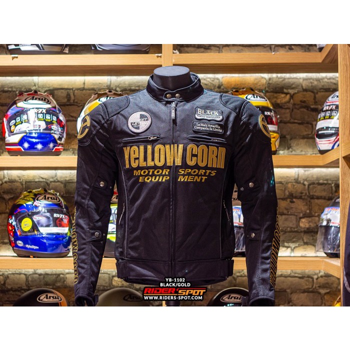 MOTOR-JAKET- JAKET MOTOR YELLOW CORN YB-1102 BLACK GOLD NEW COLLECTION 2021 RIDING -JAKET-MOTOR.