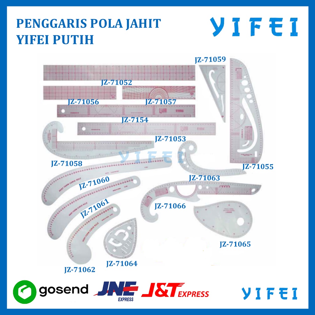 PENGGARIS POLA JAHIT PUTIH/PENGGARIS POLA JAHIT/PENGGARIS JAHIT YIFEI - JZ-71066