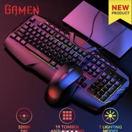 Mouse Gaming & Keyboard Bundle LED Light Station Professional Gamen
