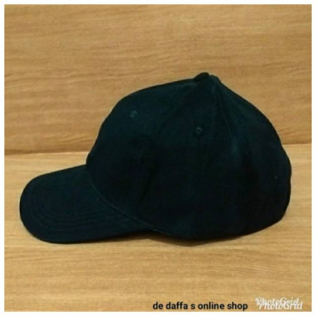 Topi Baseball dewasa polos warna HITAM  pria wanita Casual Sporty - HITAM