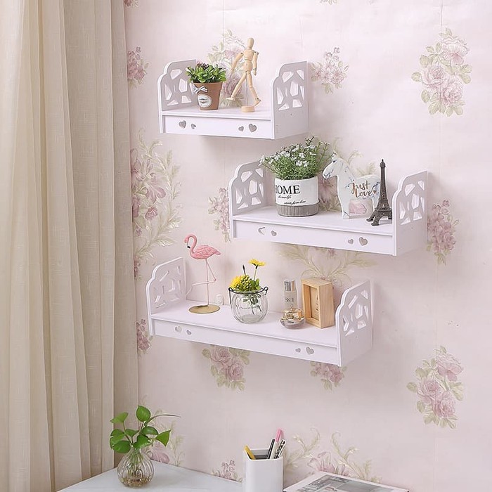 Bahan Tebal !! Rak Dinding Gantung 3 Susun Vintage Wall Mounted Rack 3in1 WPC