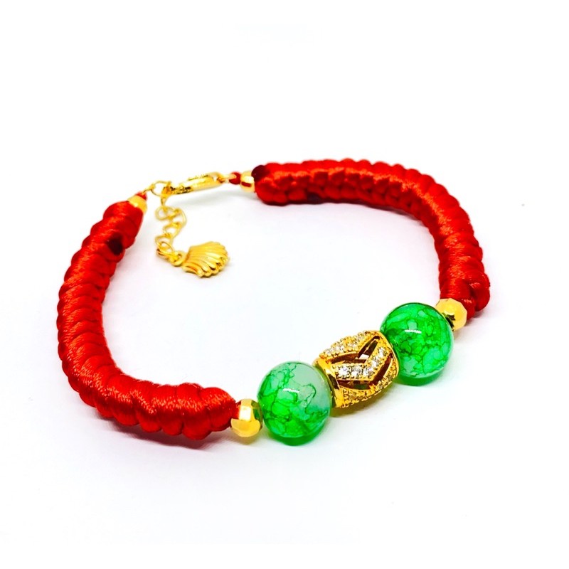 gelang tangan wanita //gelang rajut tali kombinasi dg lapis emas dan batu//gelang