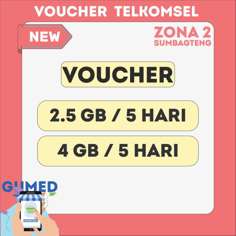 BARU Voucher Telkomsel Zona 2 Sumbar/Sumbagteng 2.5 GB 5 Hari Promo