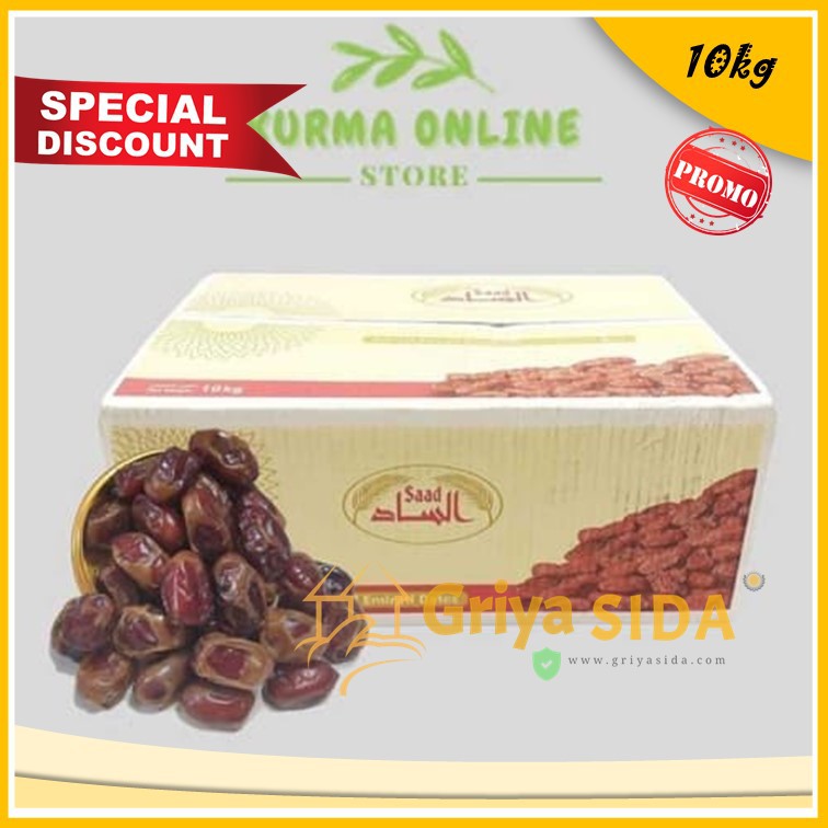 Kurma Al Saad Rabbe Naghal Red Sayer 10 kg Kartonan