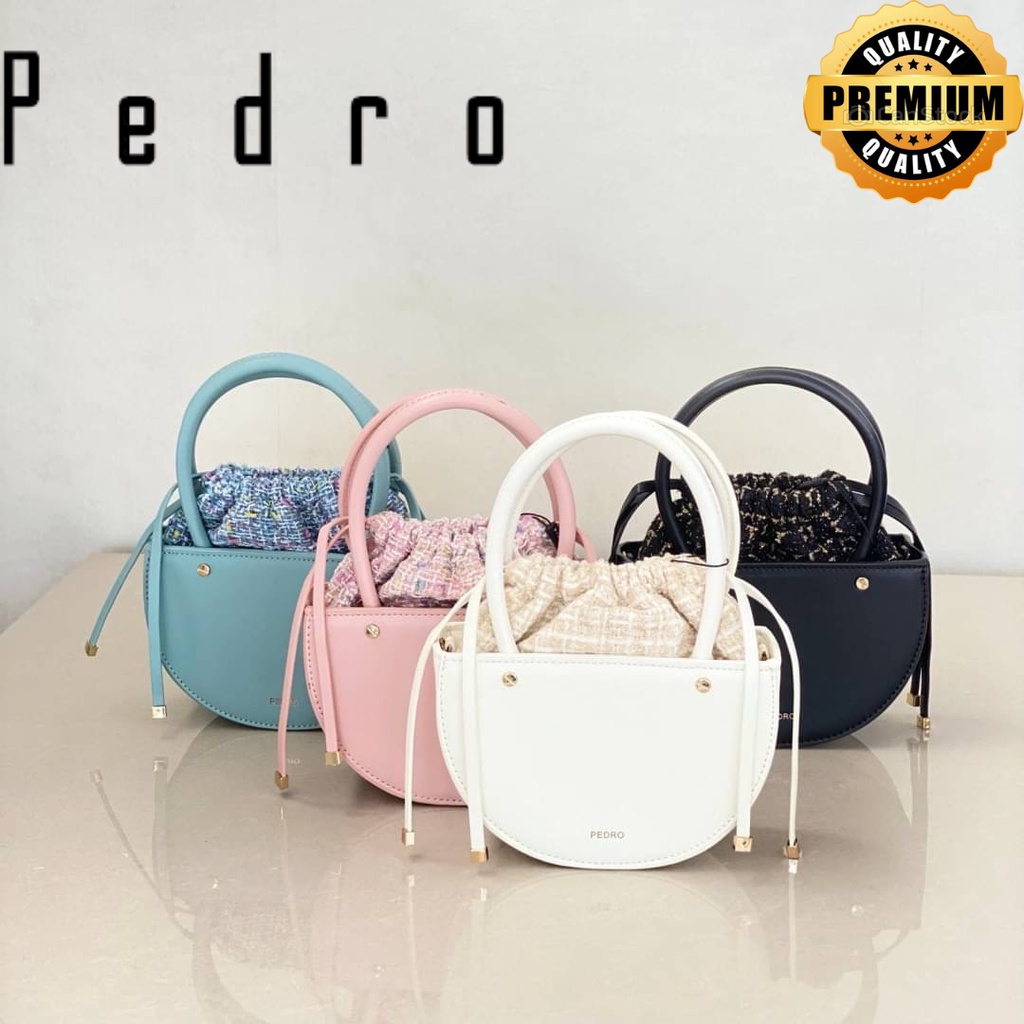 Tas wanita slempang import Pdr Bucket Tweed  P008