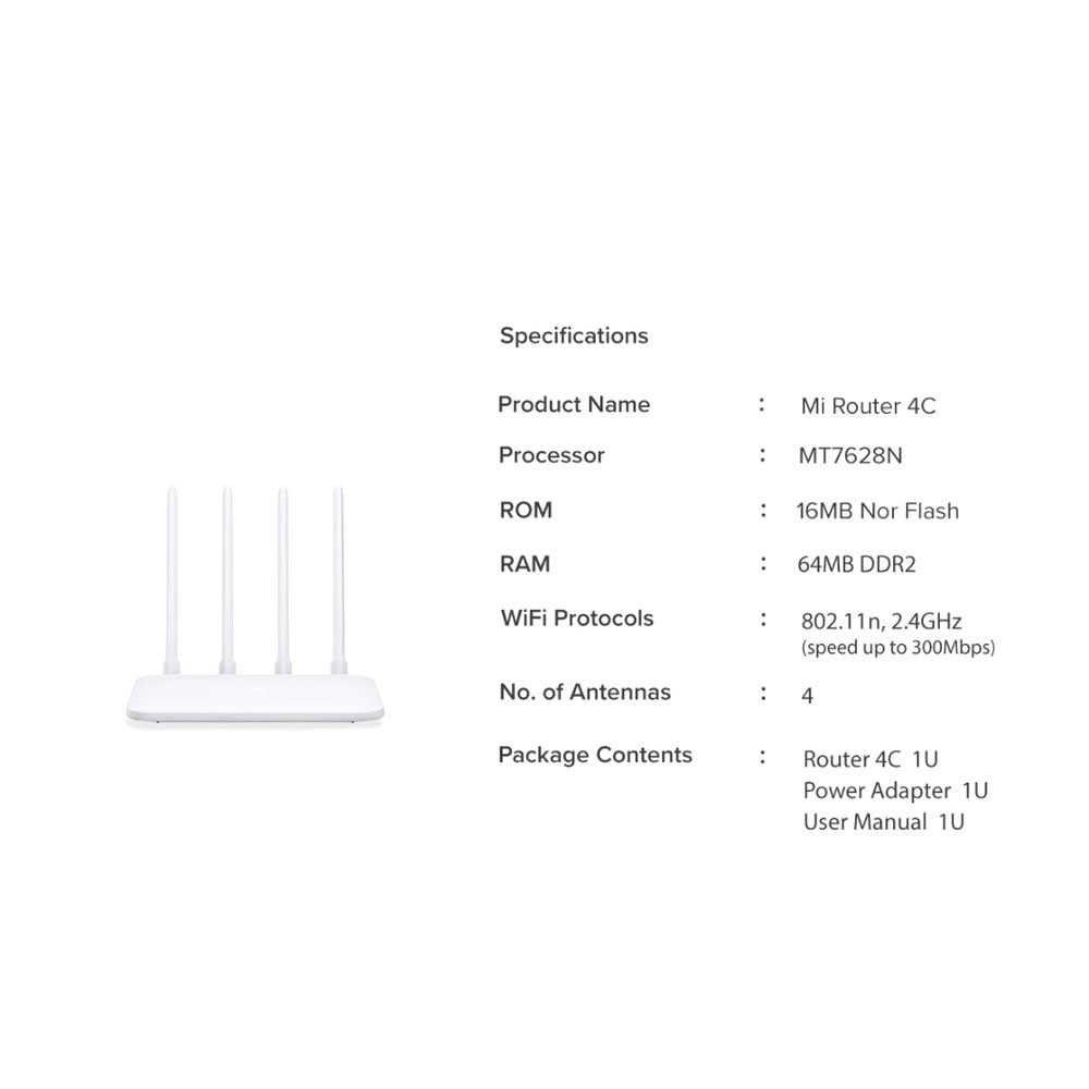 Terlariss !! Xiaomi Mi Router 4C 300Mbps 4 Antena