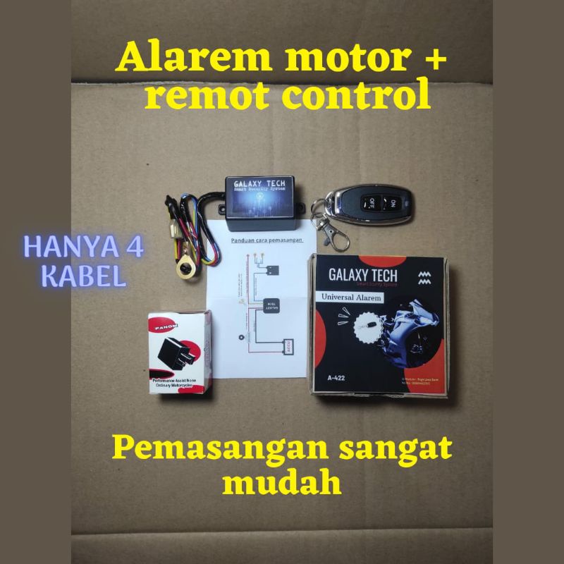 Alarem remot Remot control kunci rahasia motor + Remot control