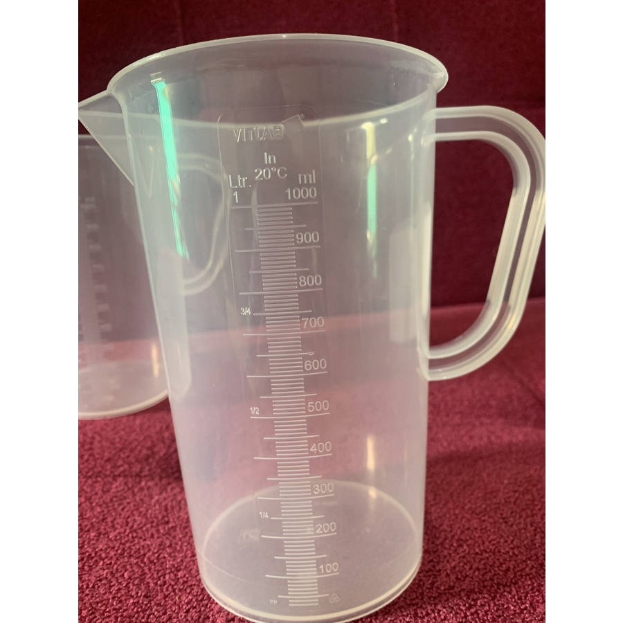 Graduated Pitcher PP 1000ml Highly Transparent Teko Ukur Laboratory 1L