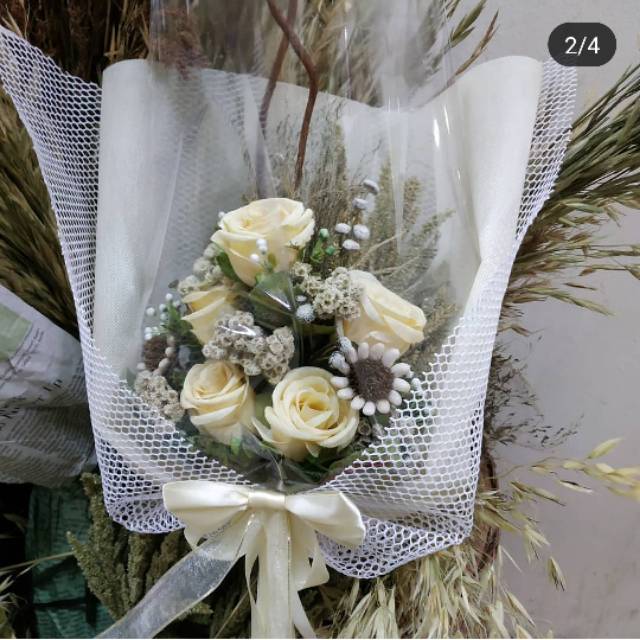 Buket Bunga Kering / Dried Flower / Buket Wisuda / Bunga Pernikahan / Bunga Lamaran Kemapan
