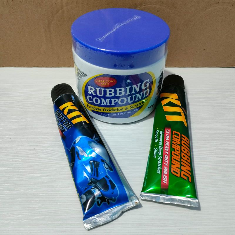 Kit Motor Paste Wax 60 gr  Kit Compound Rubbing 60 gr Compon Rj London 500gr  Pengkilap Body Bodi Motor / Mobil Penghilang baret Halus