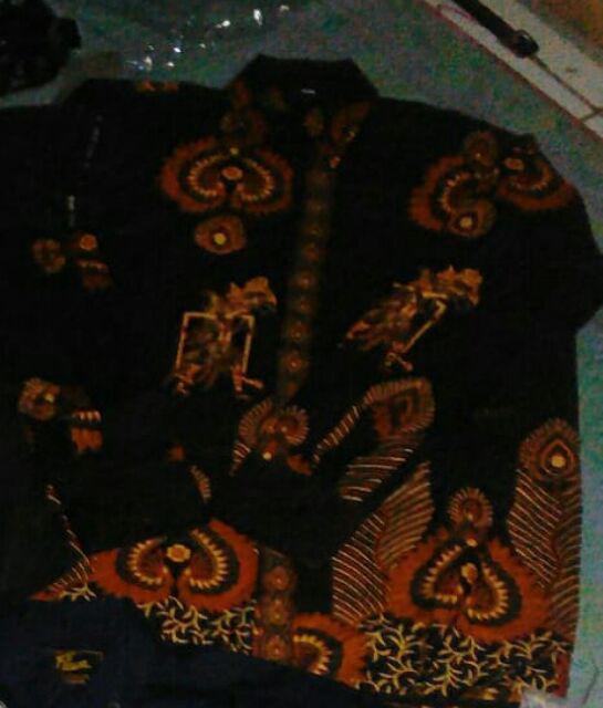 Kemeja Batik Jokowi Lengan Panjang M L Xl Wayang Rifina Original