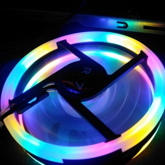 Fan RX7 RGB Fix rainbow 12cm kipas casing pc 120mm cooler desktop