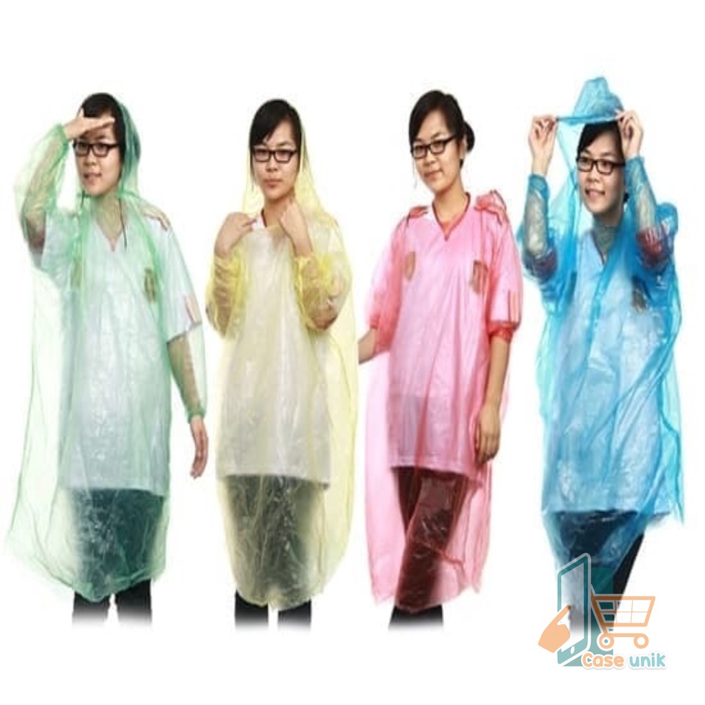 RT60 RAIN COAT MANTEL JAS HUJAN DARURAT PLASTIK LENGAN PANJANG SEKALI PAKAI CS3766