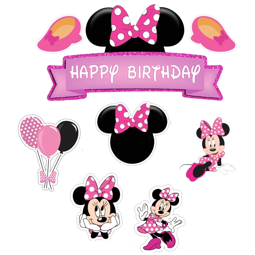 

TOPPER CAKE CUSTOM TOPPER ULANG TAHUN / HIASAN KUE ULANG TAHUN MINNIE MOUSE
