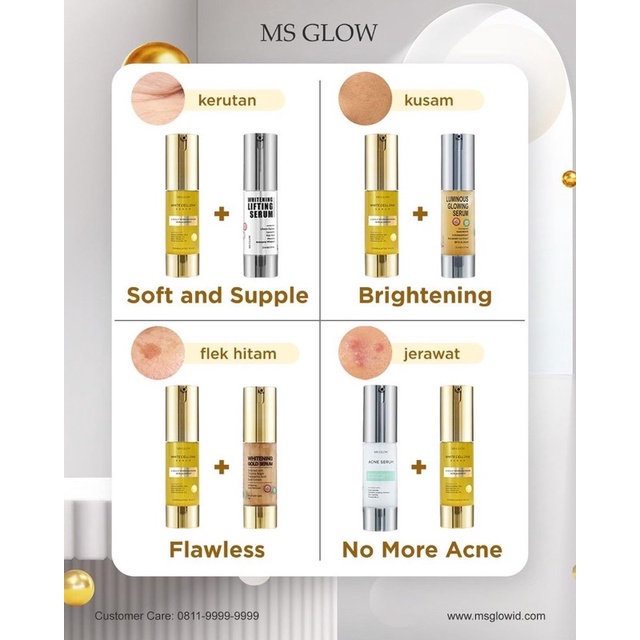 【Official Store】MS GLOW Serum Wajah Msglow | Acne Whitening Gold Lifting Peeling Luminous Whitecell Dna Eye Treatment | Pelembab Pencerah Pemutih Bebas Flek Jerawat Kusam Eksfoliasi Anti Aging