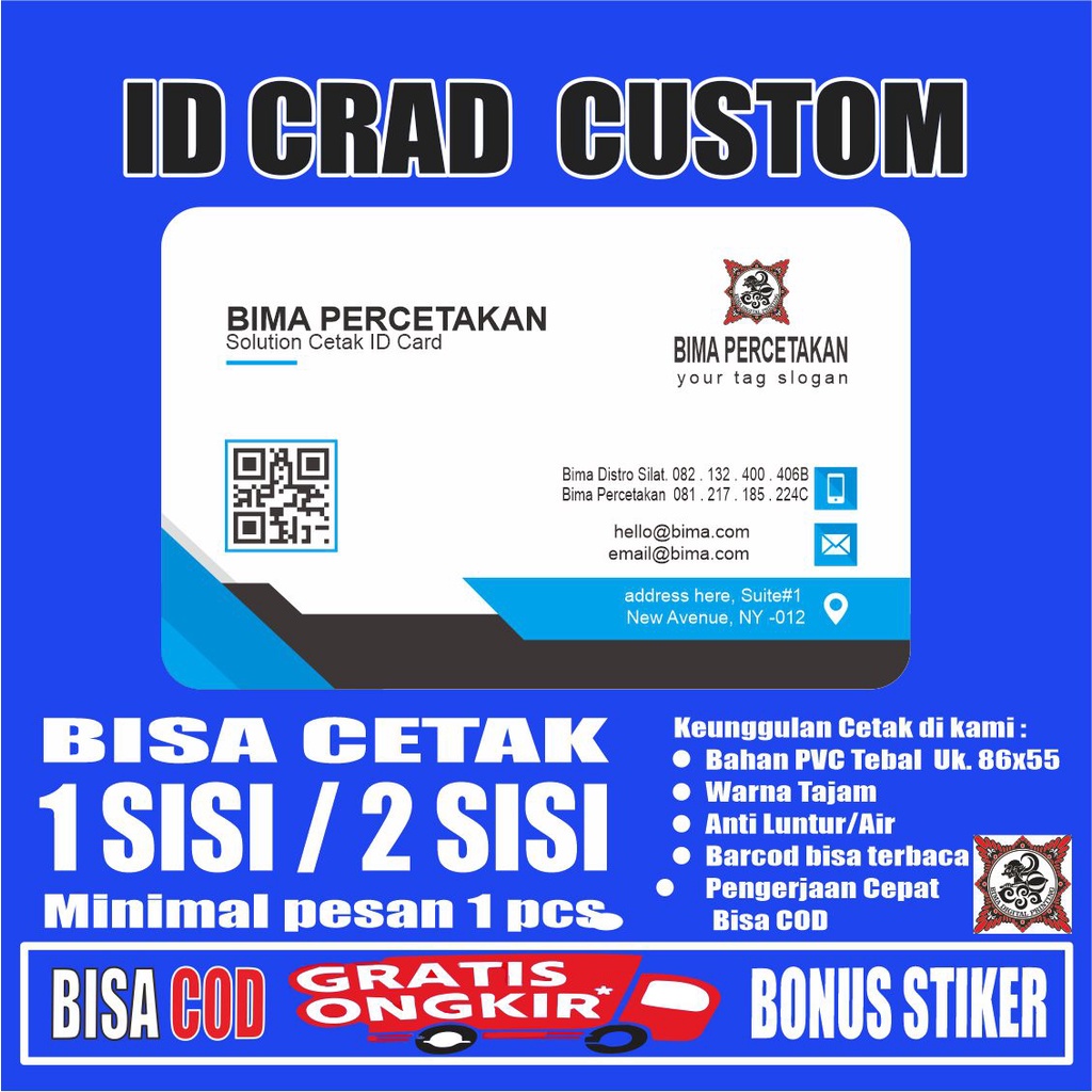 

SOLUSI KARTU NAMA ID CARD 2 SISI BOLAK BALIK