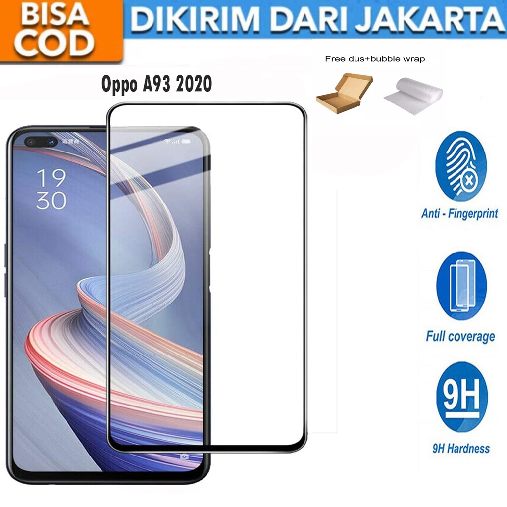 Tempered Glass Oppo A93 2020 Full Cover / FullScreen Protector Anti Gores