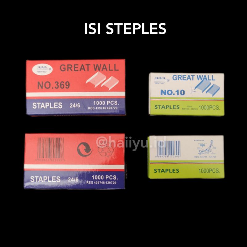 

Isi Staples kecil besar Great Wall stapler