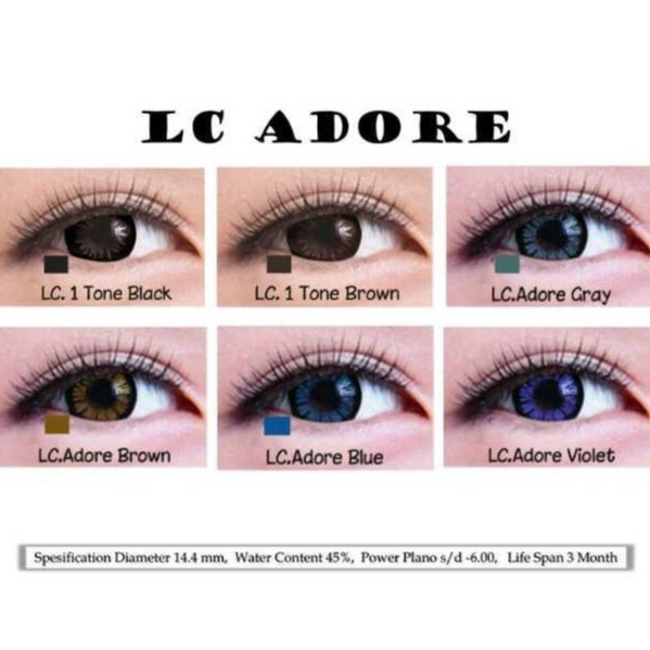 PAKET SOFTLENS ADORE DIA 14,5MM NORMAL &amp; MINUS + CAIRAN X2 60ML + PINSET + LENSCASE / COD INSTAN SAMEDAY / LENSA KONTAK / PAKET MURAH