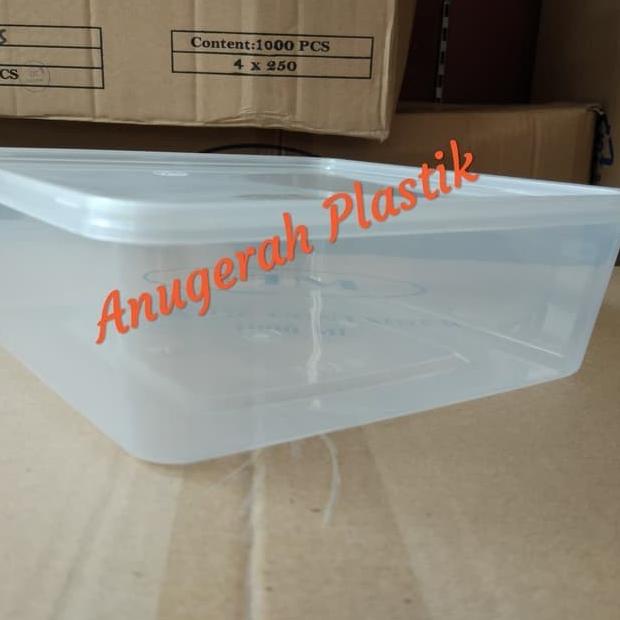 ➸ Food Container/Thinwall 2000 ml Square + Tutup Warna Hijau Merek FIM ♫