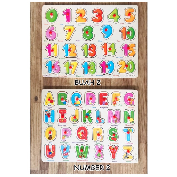 PUZZLE KNOB KAYU / PUZZLE ANAK MAINAN EDUKASI / MAINAN ANAK PUZZLE EDUKASI Ukuran Besar