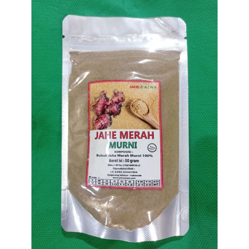 

Jahe Merah Murni Azwa 50gram 100 %Tanpa Gula