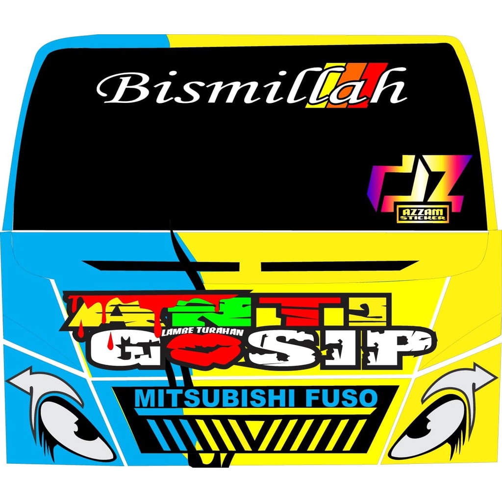 Stiker TRUCK / Stiker Bismillah /Stiker Kaca Depan Mobil PICK UP /L300 / CERRY Keren AZ