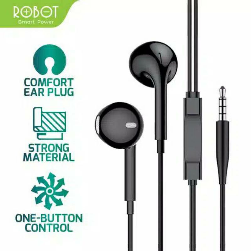 Headset Robot RE10 Earphone Bass ORIGINAL