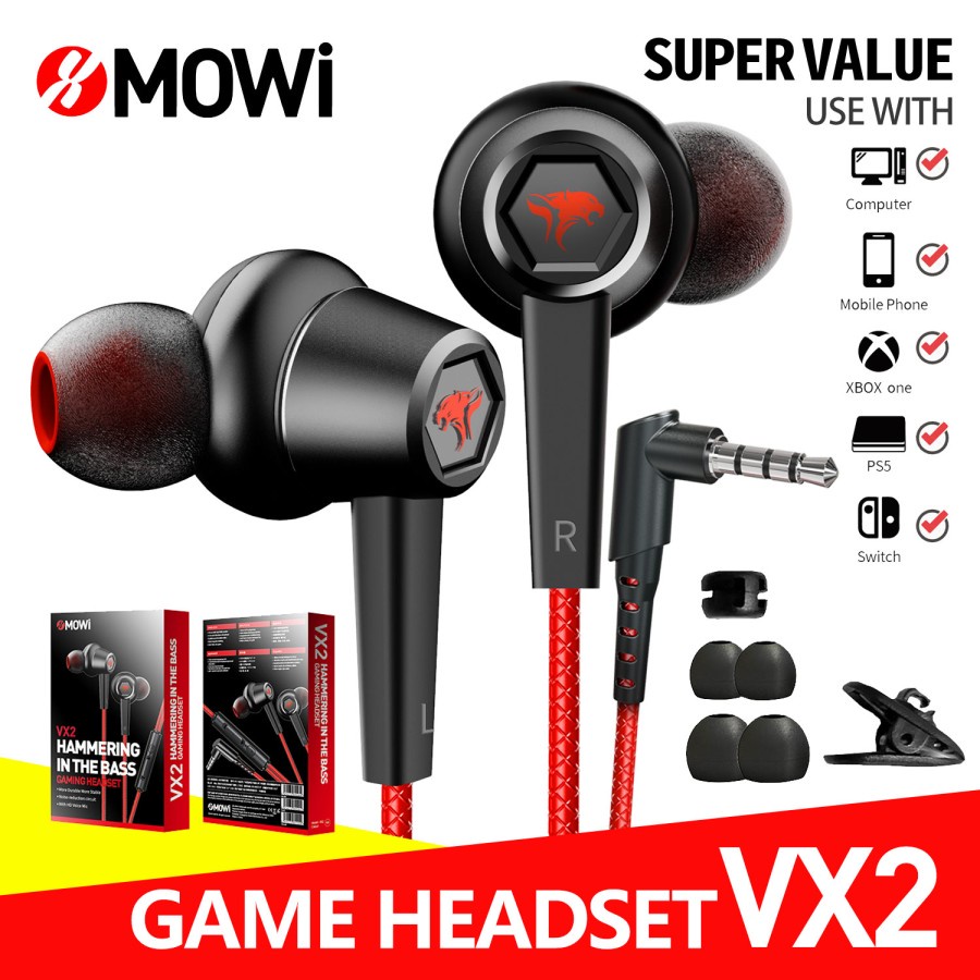 Plextone xMowi VX2 Headset Gaming Earphone Noise Reduction HD Mic