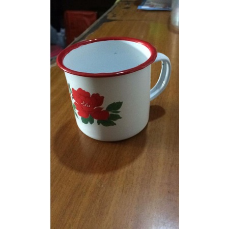 Cangkir Jadul/Cangkir Seng Kembang/Cangkir Enamel